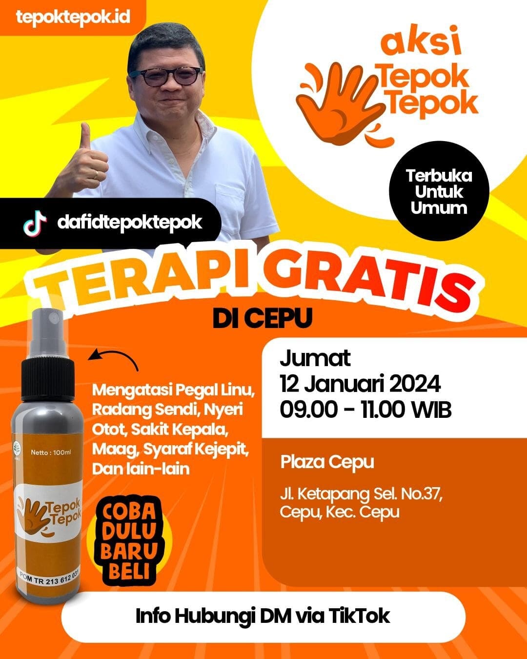 Aksi Tepok-Tepok Terapi Gratis di Cepu Bantu Atasi Berbagai Penyakit